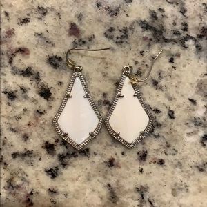 White Kendra Scott earrings